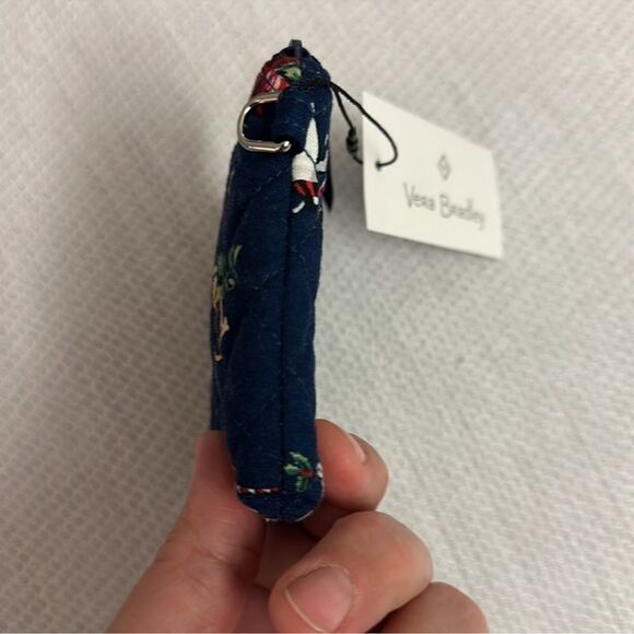 Vera Bradley Snow Globe Motifs Navy Christmas Coin Purse Mini Wallet - Picture 7 of 11